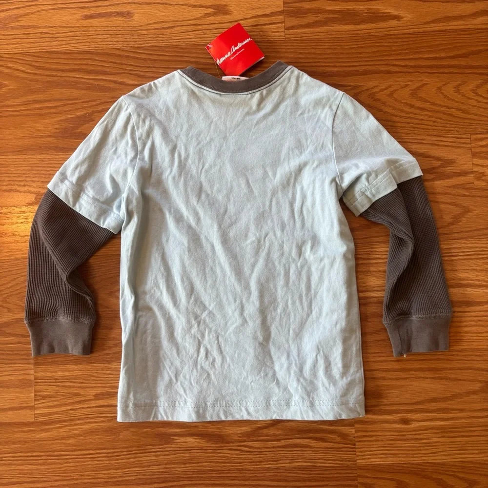 NWT Hanna Andersson Boys Long Sleeve Shirt Sz 120 (6-7) Winter Christmas Holiday